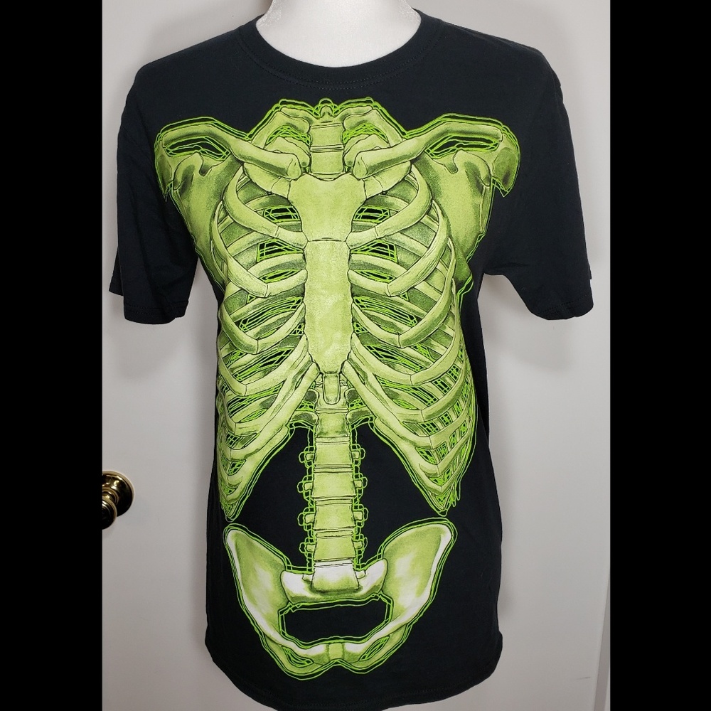 Skeleton Glow in the Dark Tshirt Neon Green
